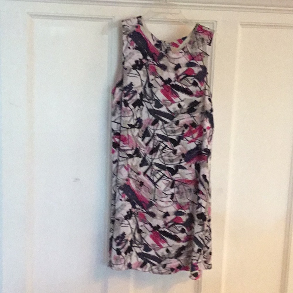 Nic & Zoe print sleeveless dress size XL never worn, cute tie back